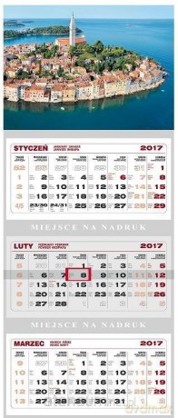 Kalendarz 2017 Ścienny Trójdzielny Wyspa [KALENDARZ]