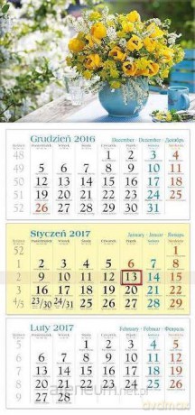 Kalendarz 2017 Trójdzielny. Bukiet [KALENDARZ]