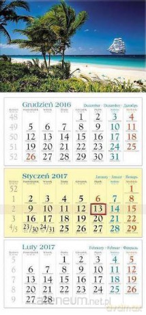 Kalendarz 2017 Trójdzielny. Wakacje [KALENDARZ]