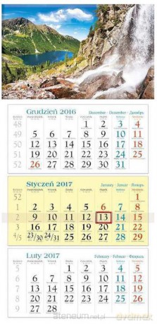 Kalendarz 2017 Trójdzielny. Wodospad [KALENDARZ]