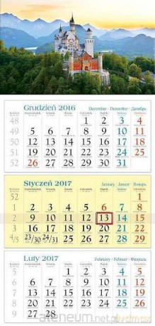 Kalendarz 2017 Trójdzielny. Zamek [KALENDARZ]
