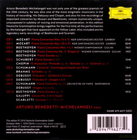 Arturo Benedetti Michelangeli: Complete Recordings On Dg [BOX] [10CD]