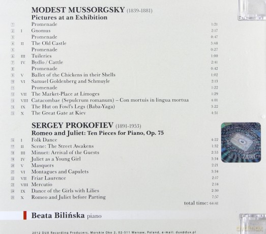 Beata Bilińska: Mussorgsky/Prokofiev [CD]
