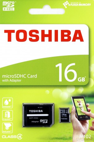 Karta pamięci Toshiba Micro SDHC 16GB z adapterem 