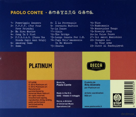 Paolo Conte: Amazing Game [CD]