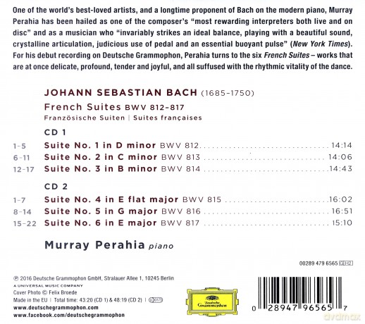 Murray Perahia: Bach The French Suites [2CD]