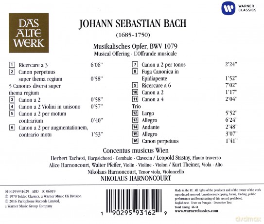 Nikolaus Harnoncourt: Bach: Musikalisches Opfer [CD]