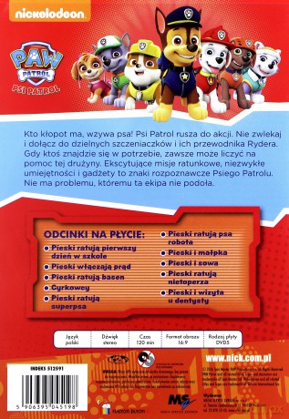 Psi Patrol. Pieski ratują superpsa [DVD]