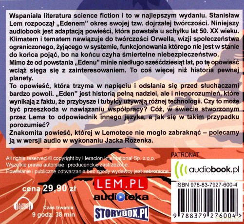 Eden - Stanisław Lem [AUDIOBOOK] [CD-MP3] 