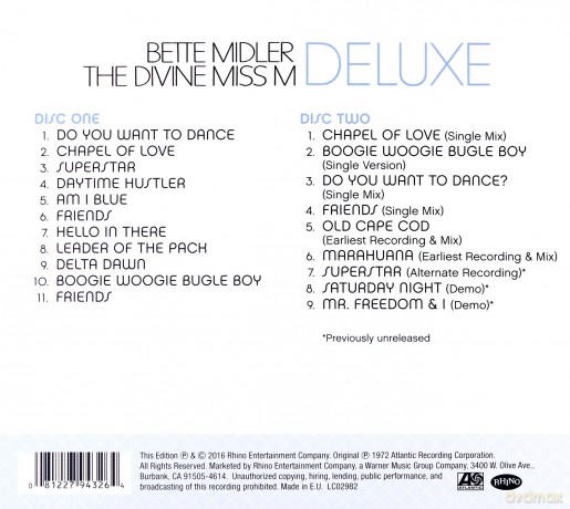 Bette Midler: The Divine Miss M (Deluxe Edition) [2CD]