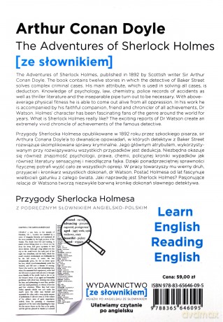 The Adventures of Sherlock Holmes z podręcznym słownikiem angielsko-polskim - Arthur Conan Doyle [KSIĄŻKA]