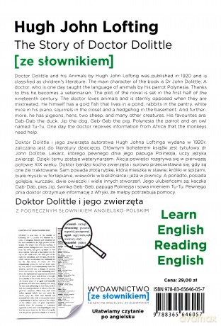 The Story of Doctor Dolittle z podręcznym słownikiem angielsko-polskim - Hugh Lofting [KSIĄŻKA]