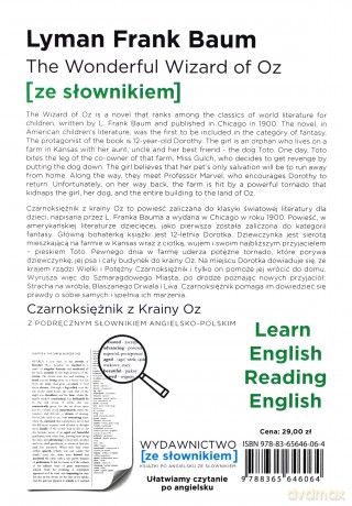 The Wonderful Wizard of Oz z podręcznym słownikiem angielsko-polskim - L. Frank Baum [KSIĄŻKA]