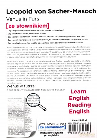 Venus in Furs z podręcznym słownikiem angielsko-polskim - Leopold Sacher-Masoch [KSIĄŻKA]