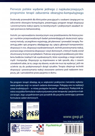 Zaburzenia obsesyjno-kompulsywne. Terapia ekspozycji i powstrzymywania reakcji (rytuałów). Podręcznik terapeuty [KSIĄŻKA]