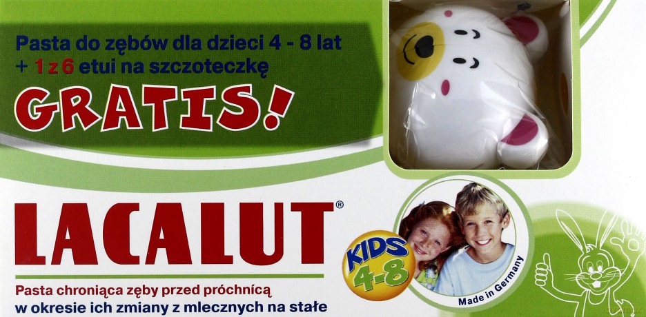 Lacalut: Pasta do zębów dla dzieci od 4-8 lat + etui