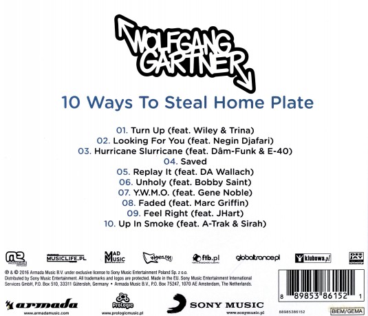 Wolfgang Gartner: 10 Ways to Steal Home Plate [CD]