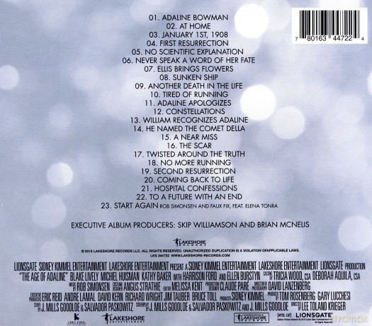 Age Of Adaline soundtrack (Rob Simonsen) [CD]