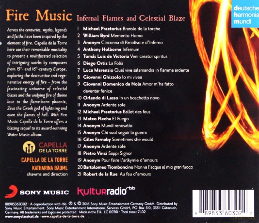 Capella de la Torre: Fire Music - Infernal Flames and Celestial Blaze [CD]