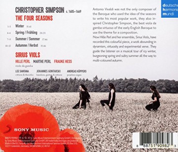 The Sirius Viols: Simpson: The Four Seasons [CD]