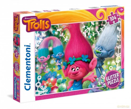 CLEMENTONI 104 el. Glitter Trolls [PUZZLE]