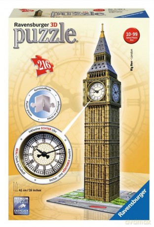 RAVENSBURGER 216 el. 3D Big Ben z zegarem [PUZZLE]