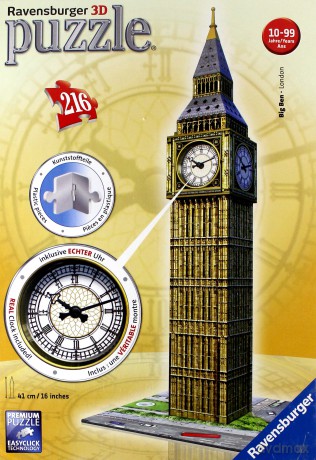 RAVENSBURGER 216 el. 3D Big Ben z zegarem [PUZZLE]