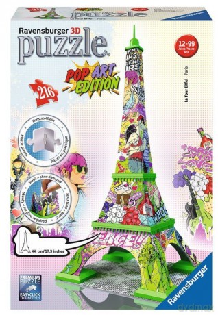 RAVENSBURGER 216 el. 3D Wieża Eiffla Pop Art [PUZZLE]