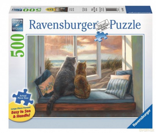 RAVENSBURGER 500 el. Koci kumple w oknie [PUZZLE]