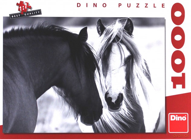 DINO 1000 el. Czarny i biały koń [PUZZLE]