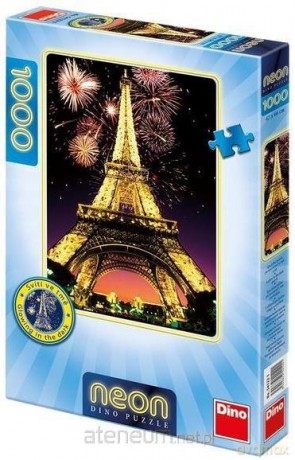 DINO 1000 el. Neon Wieża Eiffela [PUZZLE]