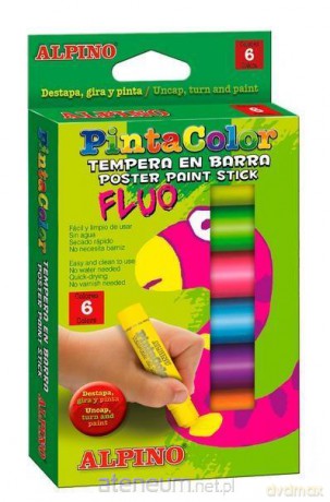 Farba plakatowa Fluo w sztyfcie 6 kolorów