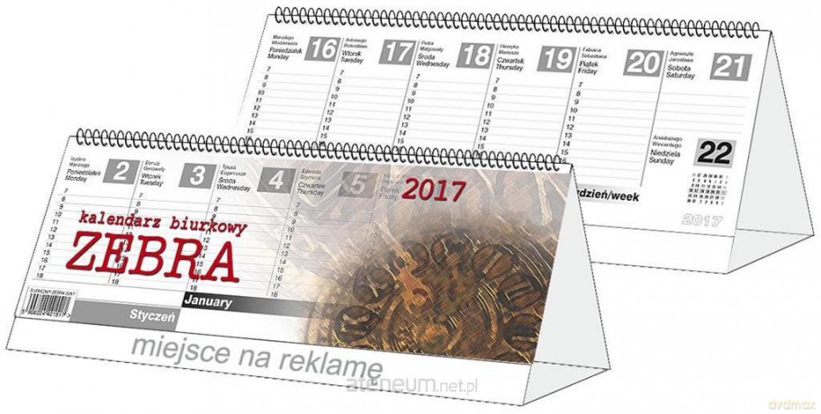 Kalendarz 2017 Biurkowy - Zebra [KALENDARZ]