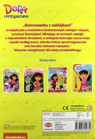 Kolorowanka z naklejkami. Dora i przyjaciele [KSIĄŻKA]