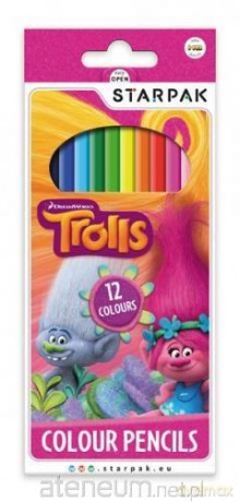 Kredki ołówkowe 12 kolorów Trolls
