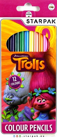 Kredki ołówkowe 12 kolorów Trolls