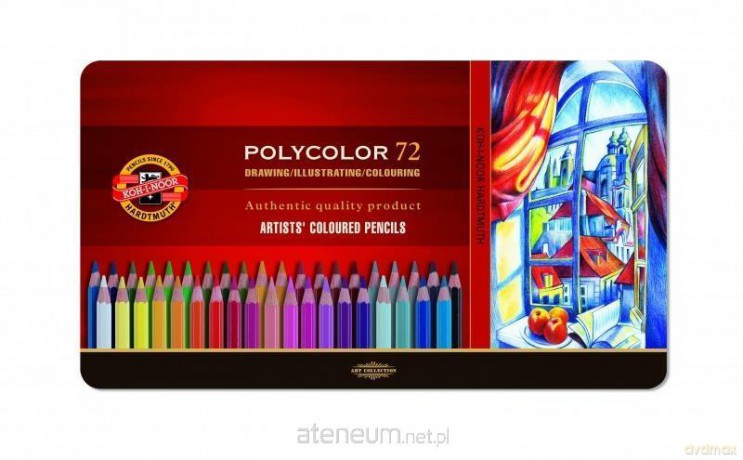 Kredki Polycolor 72 kolory opakowanie metalowe