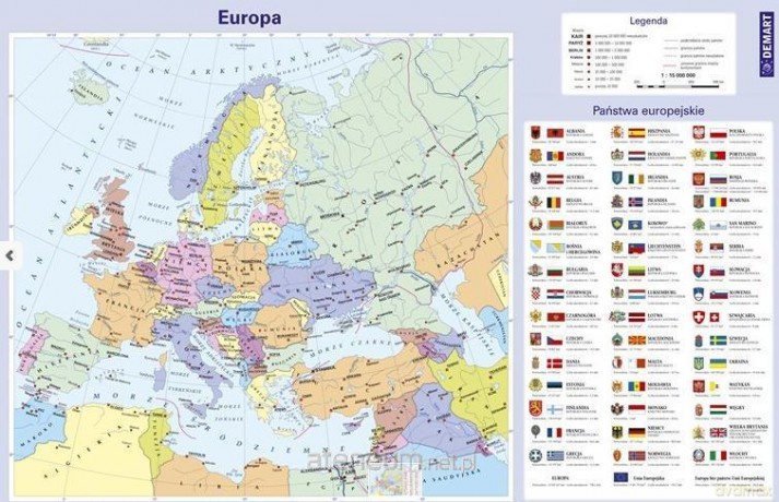 Mapa Europy. Podkładka na biurko