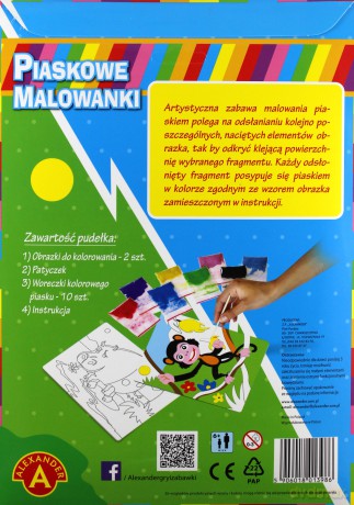Piaskowe malowanki - hipopotam, małpa