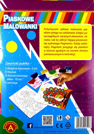 Piaskowe malowanki - kameleon, paw