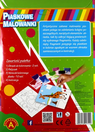 Piaskowe malowanki - żyrafa, żółw