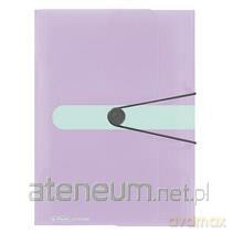 Teczka A4 z gumką PP transparentna pastel lila