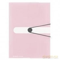 Teczka A4 z gumką PP transparentna pastel różowy