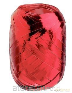 Wstążka kłębuszek 20 m metallic czerwona