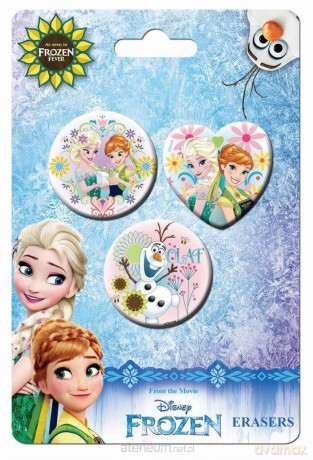 Zestaw 3 gumek do ścierania Frozen