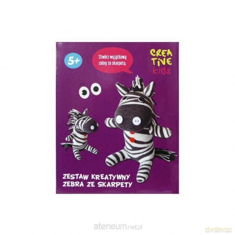 Zestaw kreatywny Zebra ze skarpety
