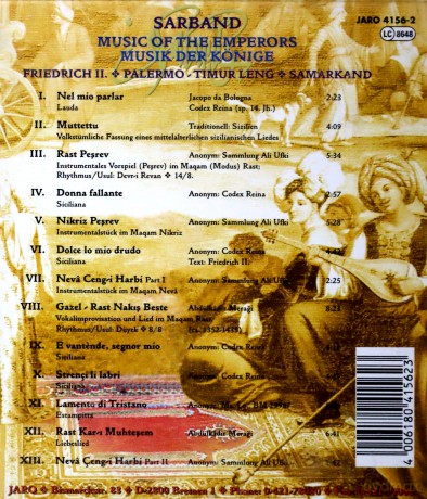 Sarband: Music For The Emperors [CD]