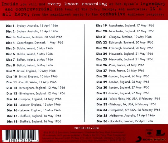 Bob Dylan: The 1966 Live Recordings [36CD]