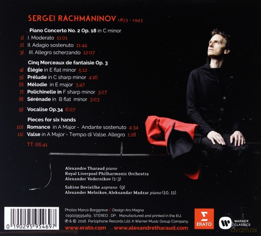 Alexandre Tharaud & Liverpool Philharmonic Orchestra: Rachmaninov: Piano Concerto No. 2, Vocalise, 2 Pieces For 6 Hands, Morceau De Fantaisie [CD]