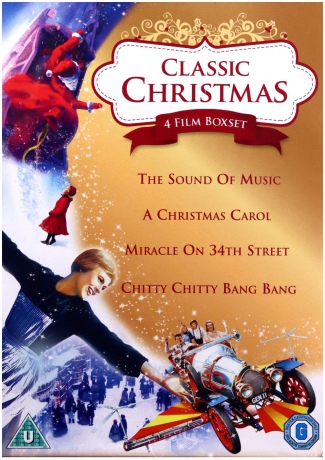 Classic Christmas 4 Film Collection: The Sound of Music / A Christmas Carol / Miracle on 34th Street & Chitty Chitty Bang Bang (Dźwięki muzyki / Opowieść wigilijna / Cud na 34. Ulicy / Nasz cudowny samochodzik) [4DVD]